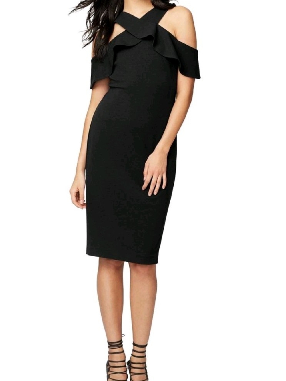 Rachel Rachel Roy Cold Shoulder Ruffle Halter Dress XXL